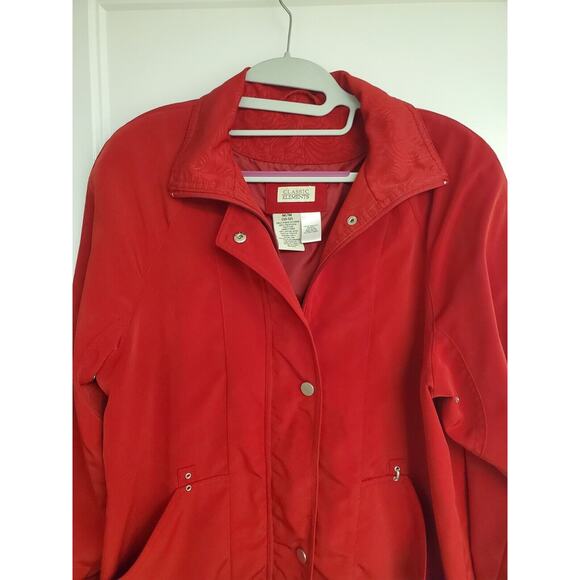 Women's Classic Elements Red Lightweight Jacket w/ Paisley Trim | Size Medium - Picture 3 of 8